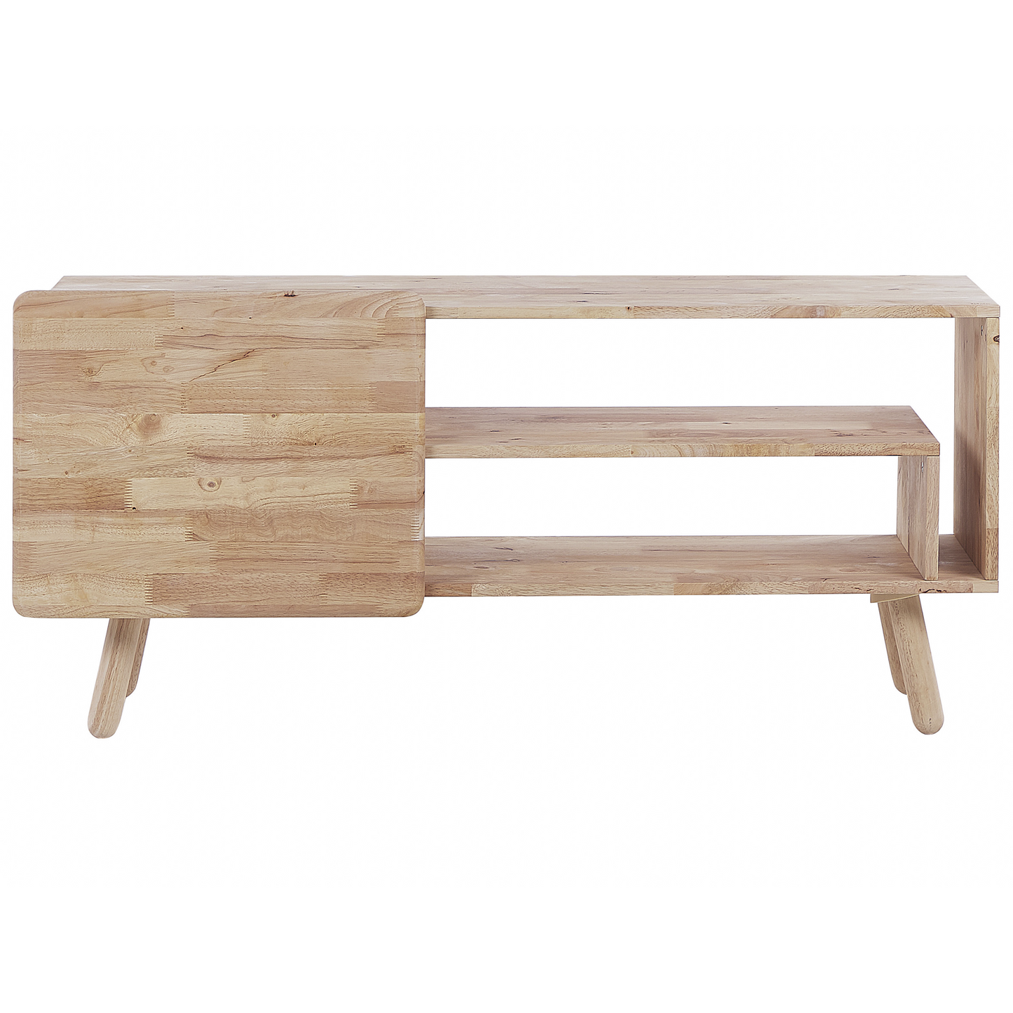 Rubberwood 1 Door TV Stand Light Brown Retro Scandi