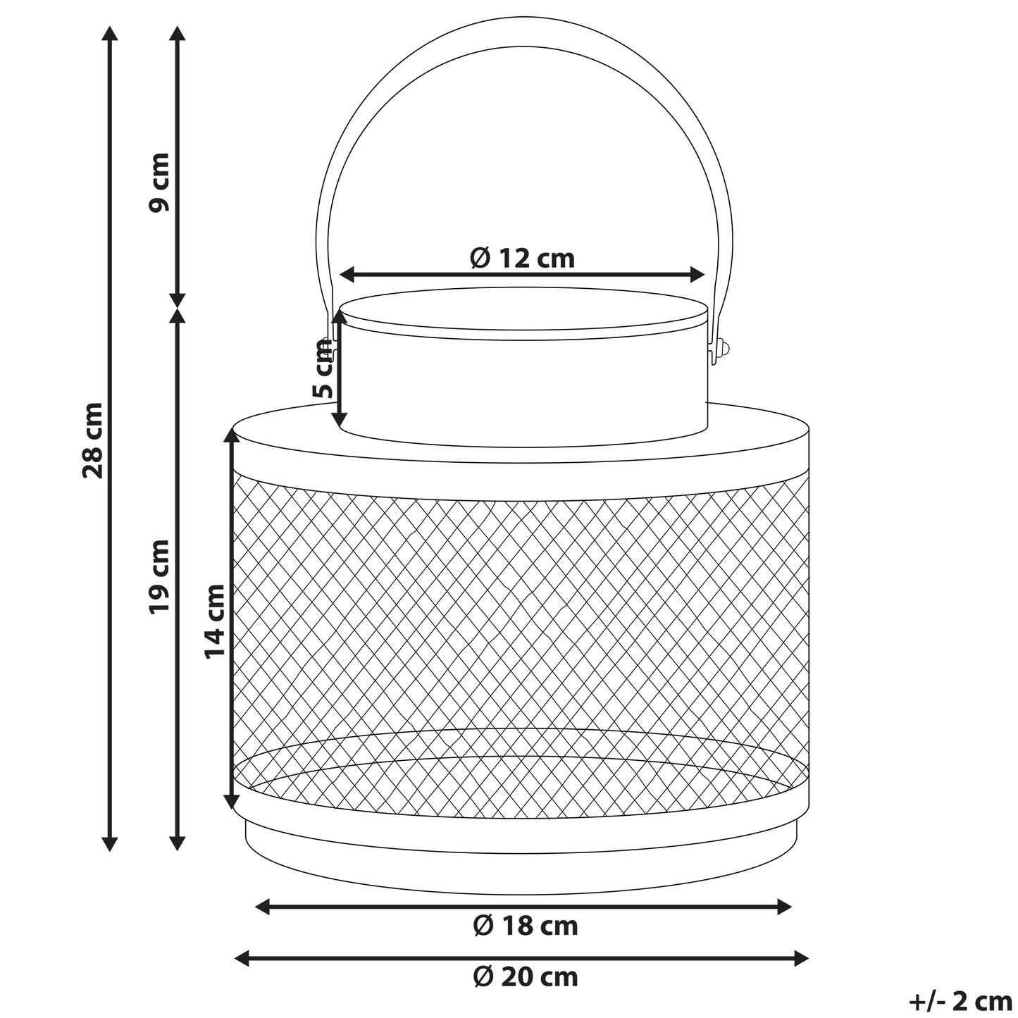 Lantern Black Iron 19cm Pillar Candle Holder With Minimalist Industrial Handle For Home Decor