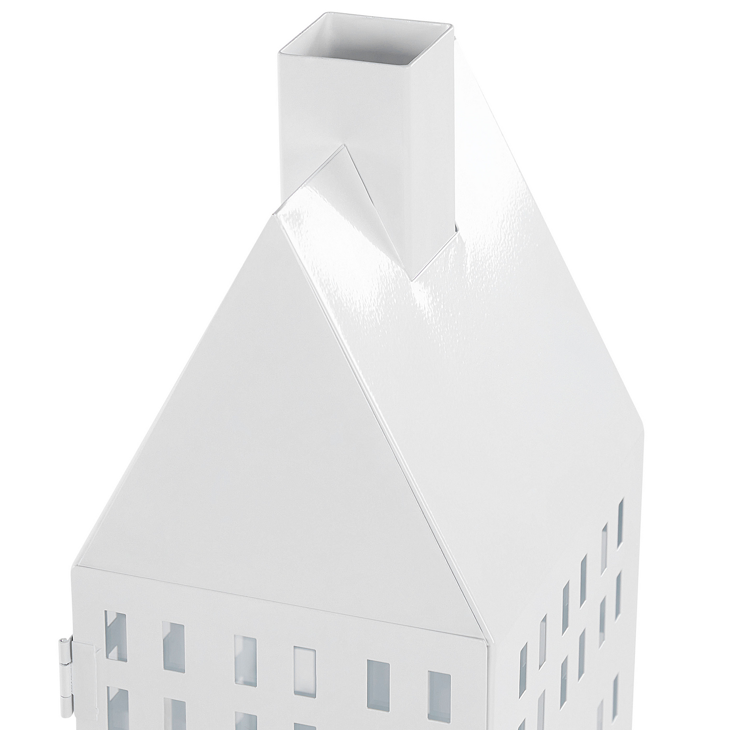 Aura Lantern White Iron 40cm House Candle Holder Minimalistic