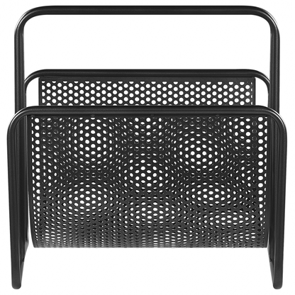 Magazine Rack Black Iron Storage Holder Modern Decor