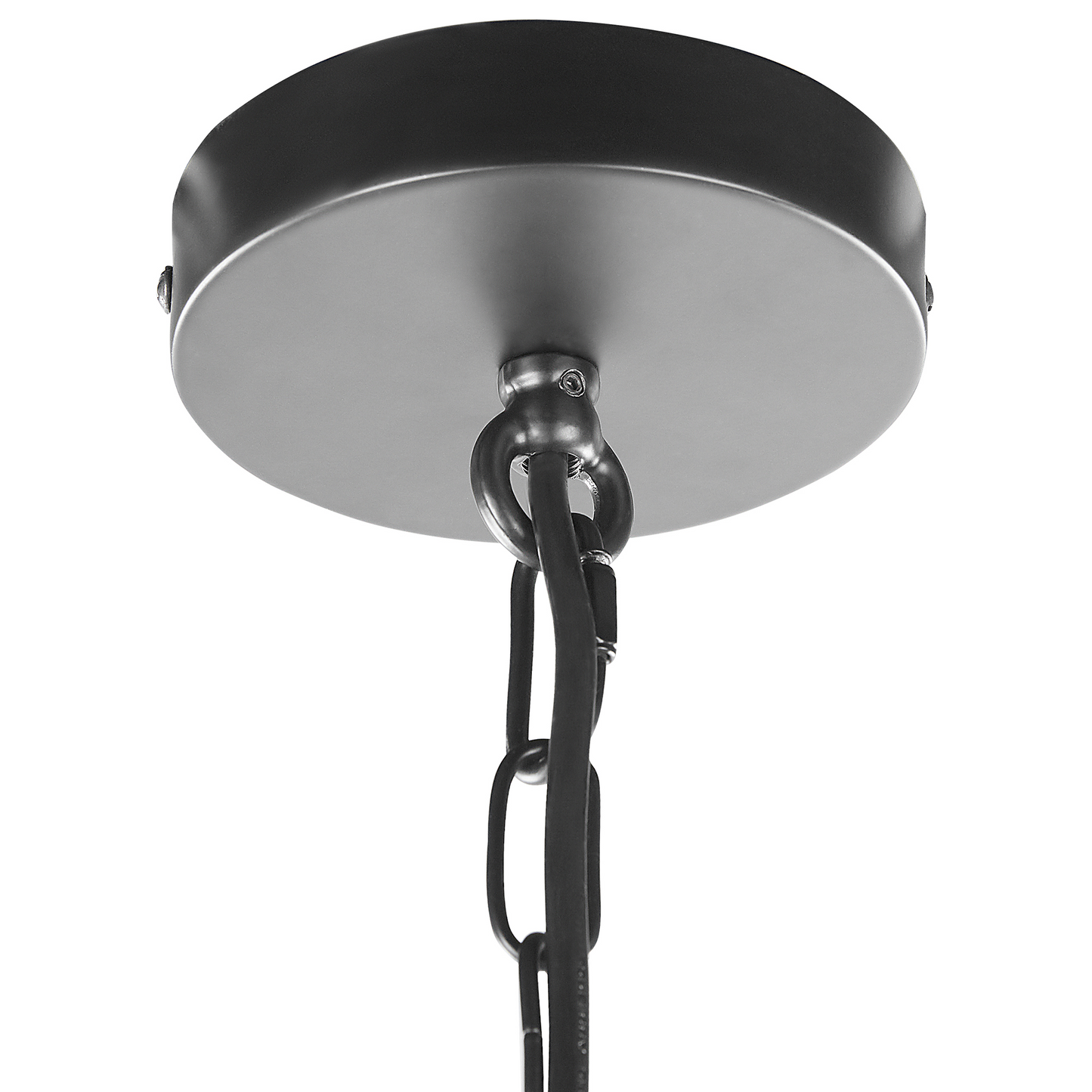 Pendant Lamp Black Metal 115cm Cube Cage Frame Four Light Fixture Modern