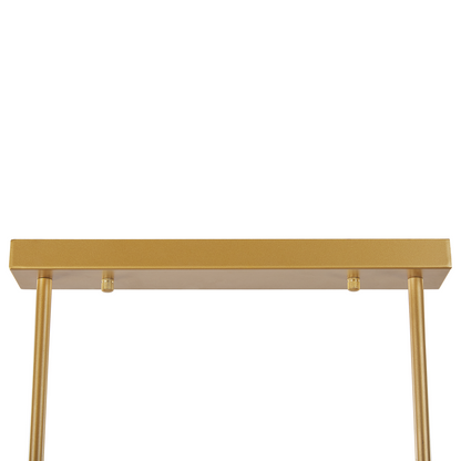 Design Hanging Lamp Gold Metal 62cm 5 Light Track with White Glass Sphere Shades for Dining Room Kitchen