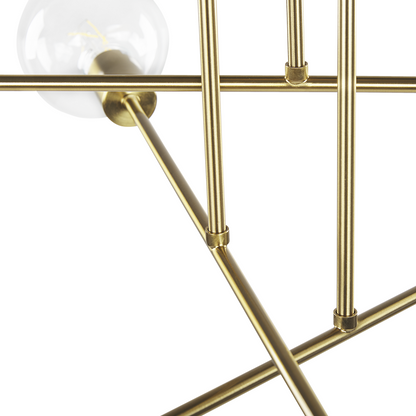 Brass 6 Light Ceiling Lamp No Shades Industrial Modern 33cm