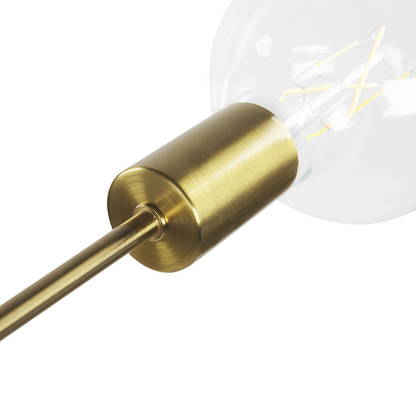 Brass 6 Light Ceiling Lamp No Shades Industrial Modern 33cm