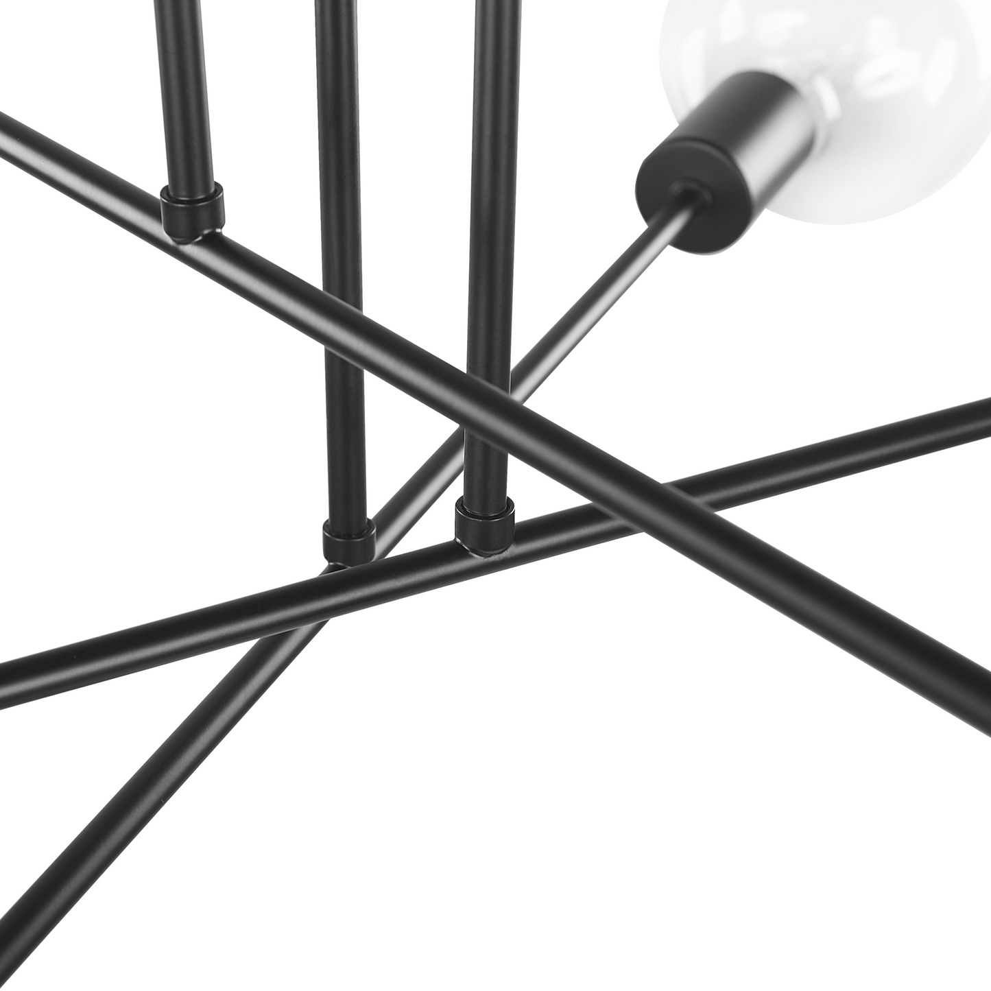 Ceiling Lamp Black Metal 33cm 6 Lights Iron No Shades