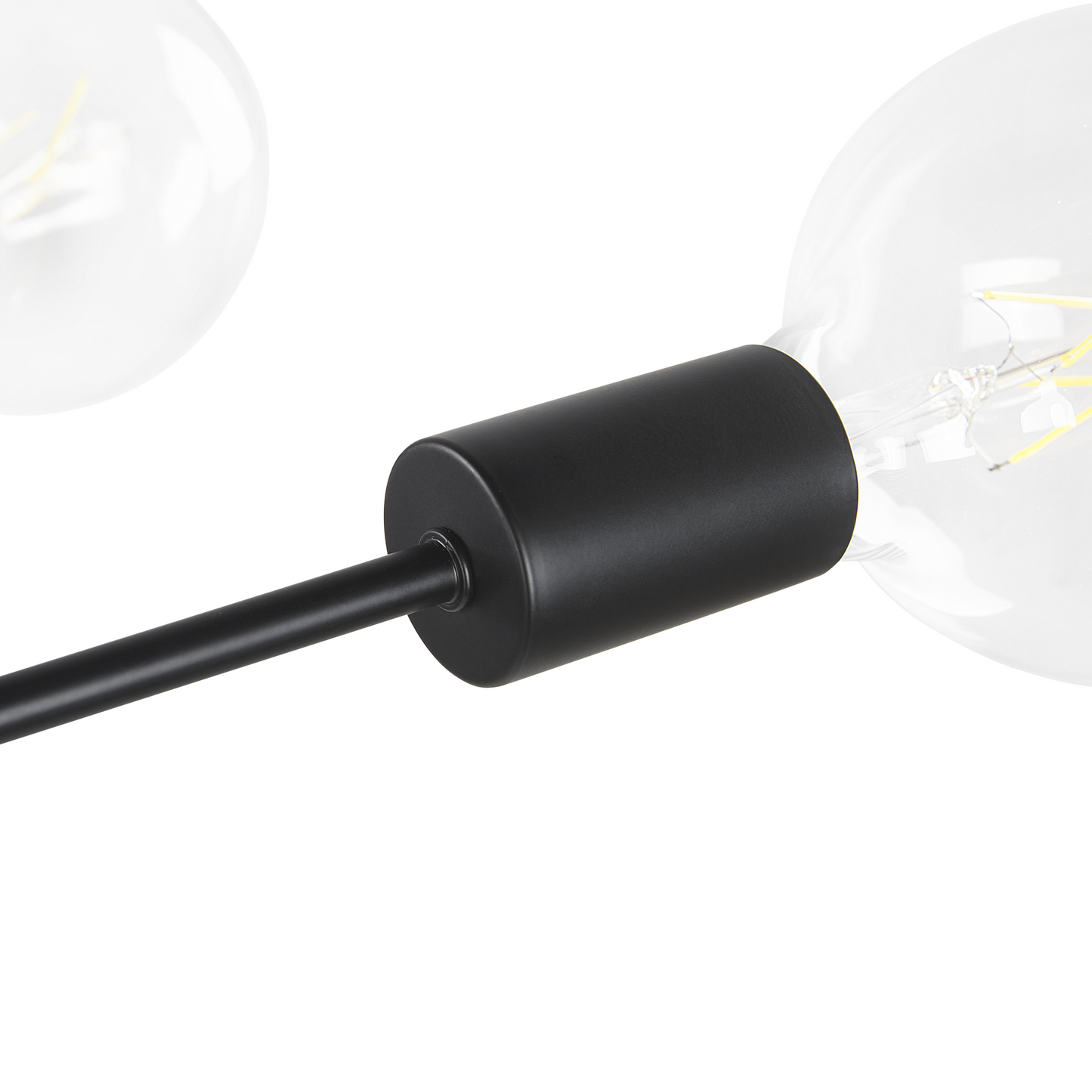 Ceiling Lamp Black Metal 33cm 6 Lights Iron No Shades