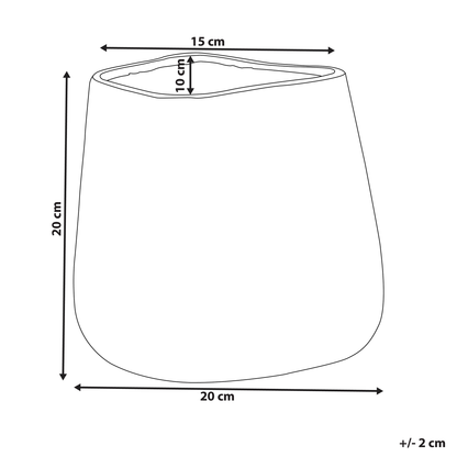 Silver Stoneware Vase 20cm with Asymmetrical Form and White Speckle Finish for Modern Tabletop Decor