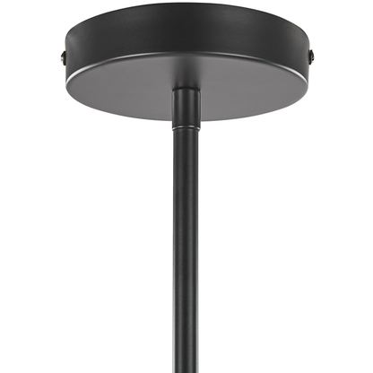 Black 6 Light Pendant Lamp 100cm White Glass Globe Shades