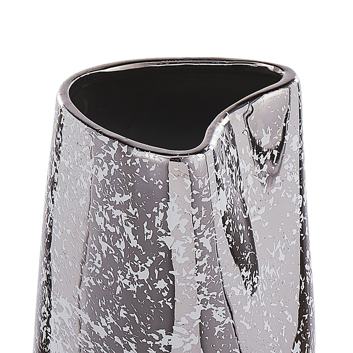 Decorative Vase Silver Stoneware 27cm