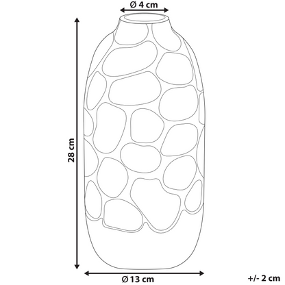 Flower Vase 28cm White Stoneware With Silver Embossed Detail For Elegant Tablescape Centrepiece