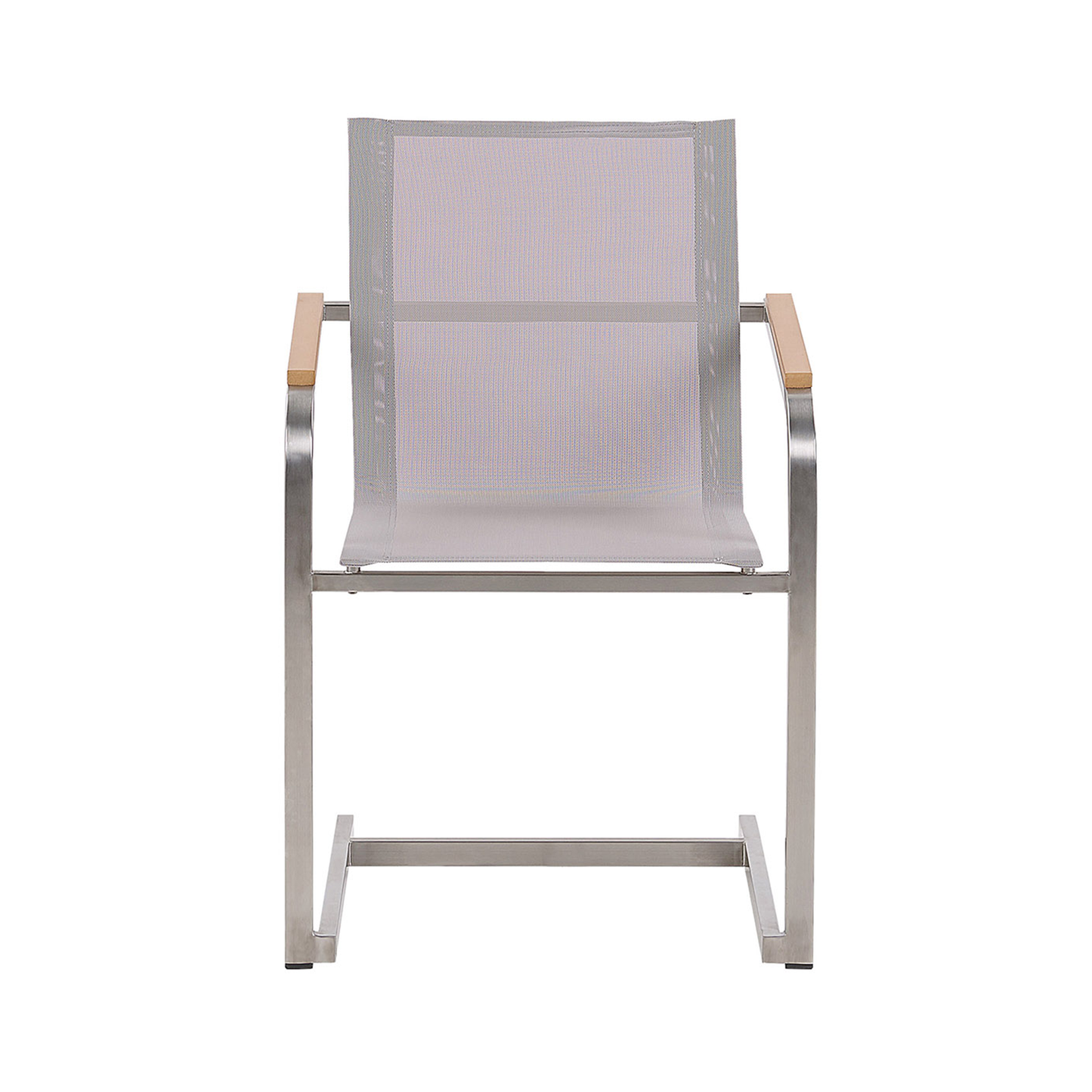 Beige 4 Pack Cantilever Garden Chairs Stainless Steel Frame