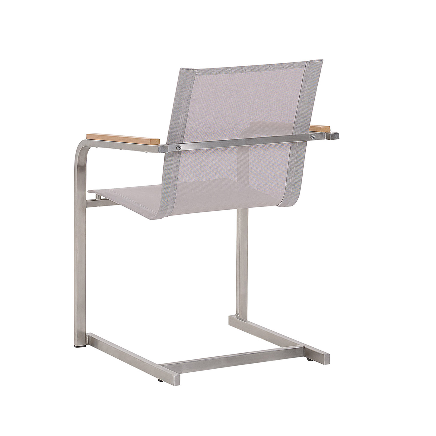 Beige 4 Pack Cantilever Garden Chairs Stainless Steel Frame