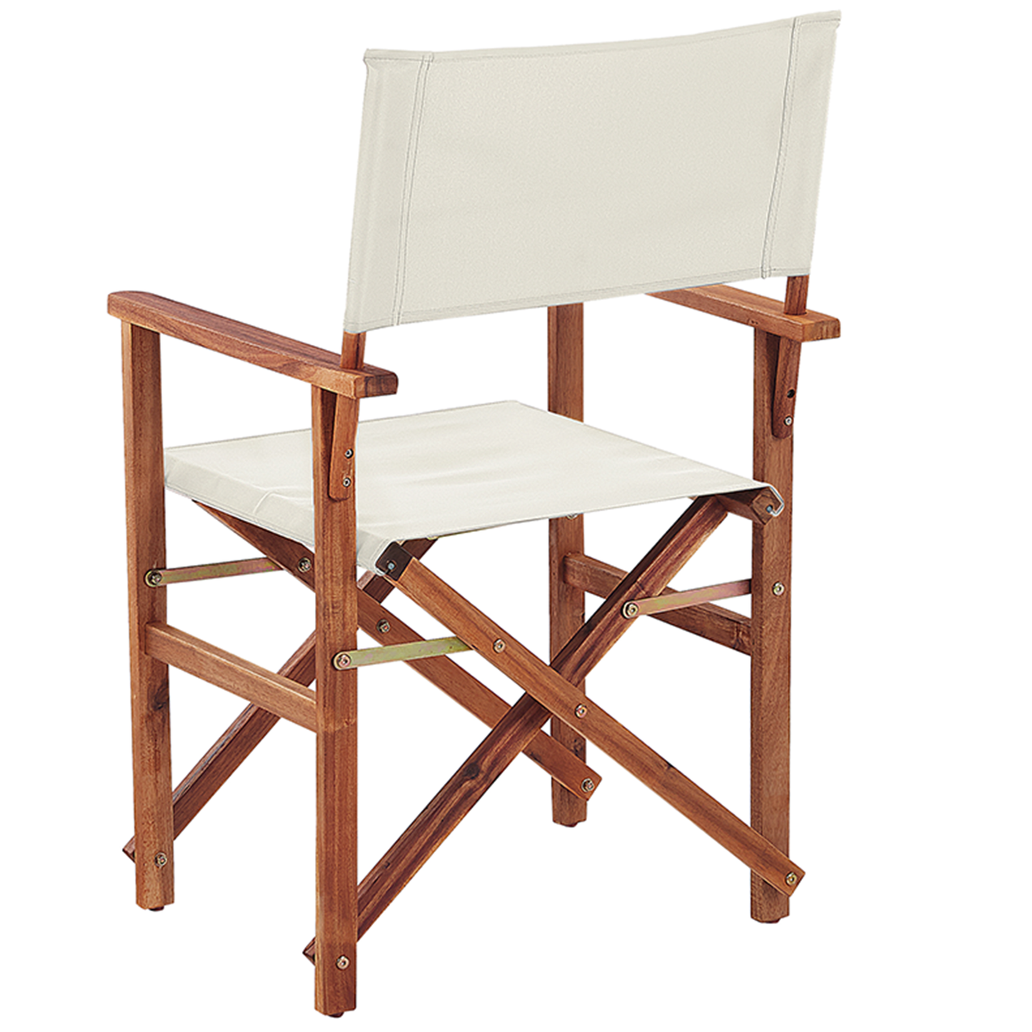 Garden Director Chair Set Of 2 Dark Wood Off-White Leaves
