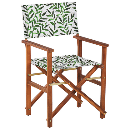 Garden Director Chairs 2 Dark Brown Folding Leaf Pattern