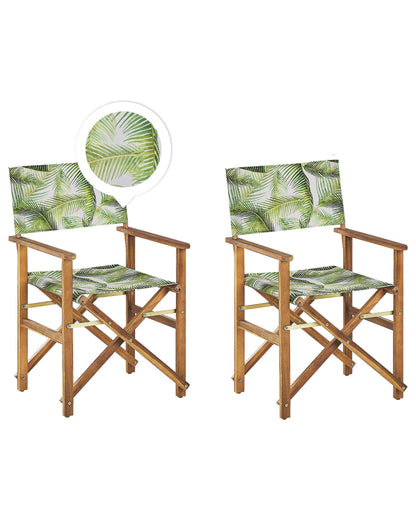 Acacia Living Garden Director's Chair Set 2 Light Wood Folding
