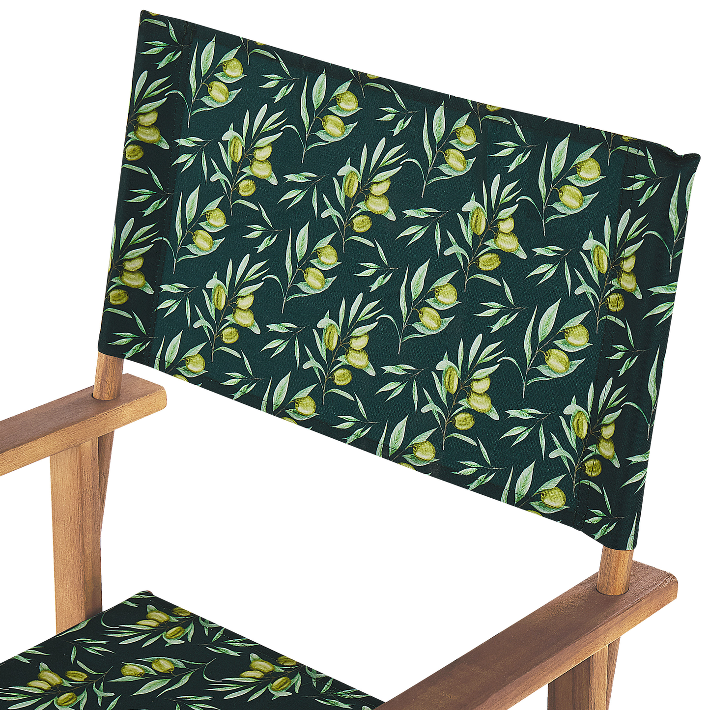 Set of 2 Director Chairs Acacia Wood Off White Fabric