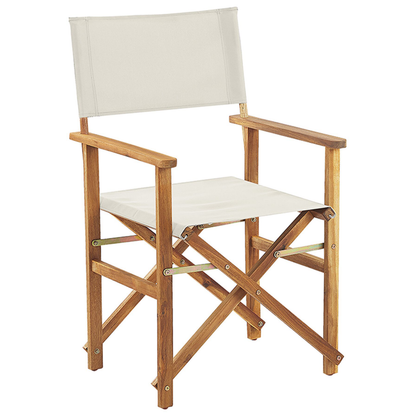 Garden Director's Chairs Set of 2 Light Wood Folding Sling