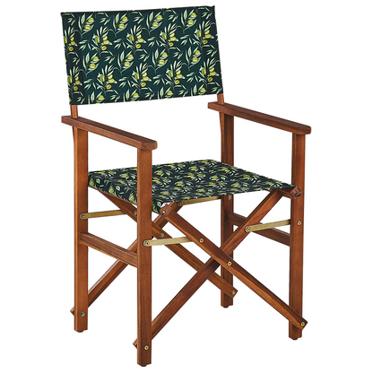 Acacia Garden Director's Chairs Set of 2 Dark Brown With Grey Fabric Sling Replacement