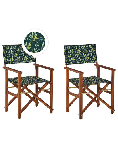 Acacia Garden Director's Chairs Set of 2 Dark Brown With Grey Fabric Sling Replacement