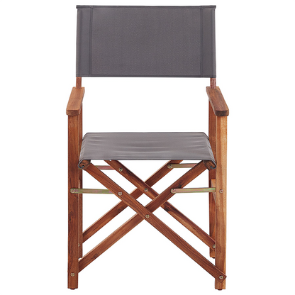 Flamingo Pattern Garden Director's Chairs Set Of 2 Dark Brown Folding