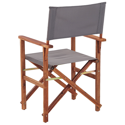 Flamingo Pattern Garden Director's Chairs Set Of 2 Dark Brown Folding