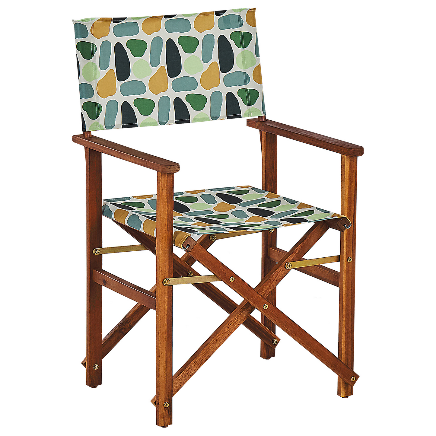 Garden Director Chairs Set of 2 Dark Wood Grey Folding