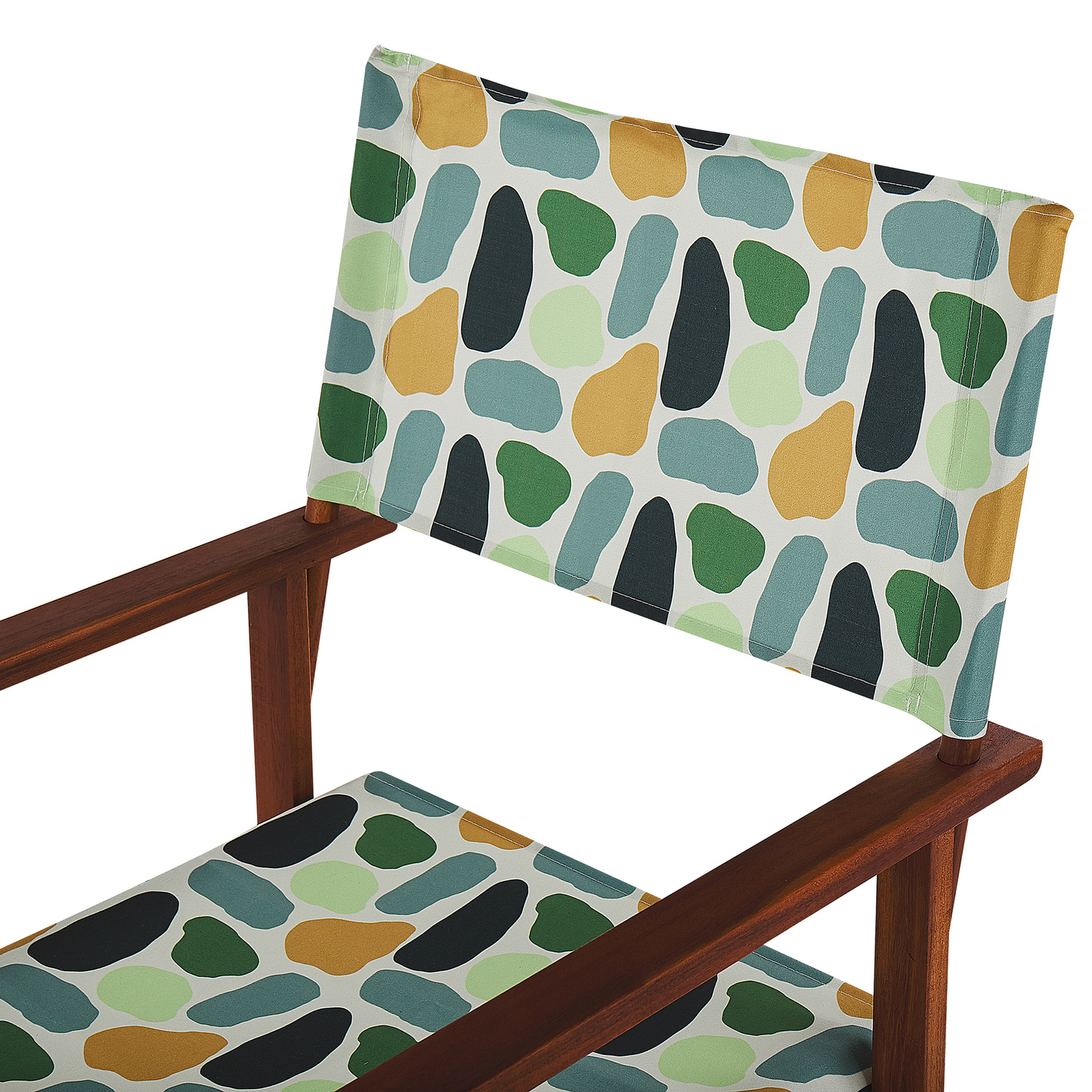 Garden Director Chairs Set of 2 Dark Wood Grey Folding
