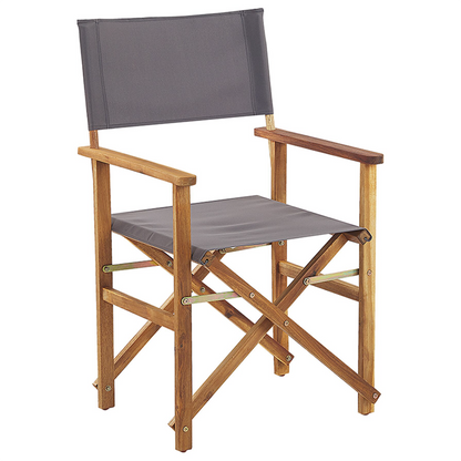 Acacia Garden Director's Chair Pair Grey Toucan Fabric Folding