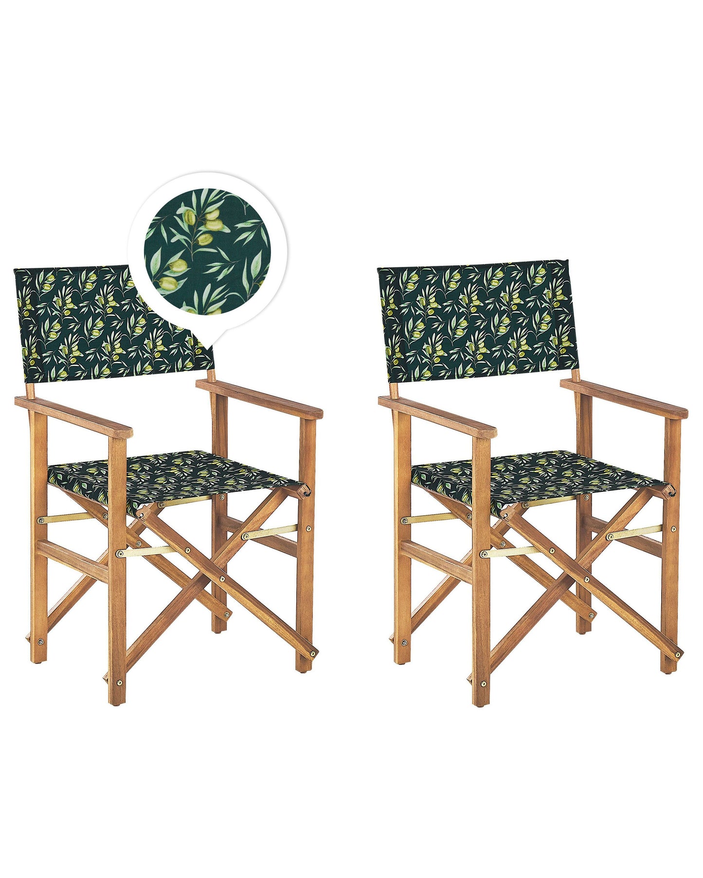 Garden Directors Chairs Set Of 2 Light Brown Grey Olives