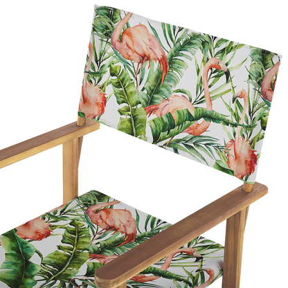 Flamingo Director's Chairs Set of 2 Folding Acacia Grey Fabric