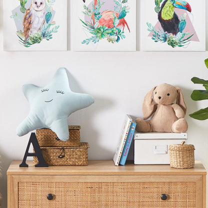 Art Prints Set Of 3 Polyester Canvas Multicolour 30 x 30