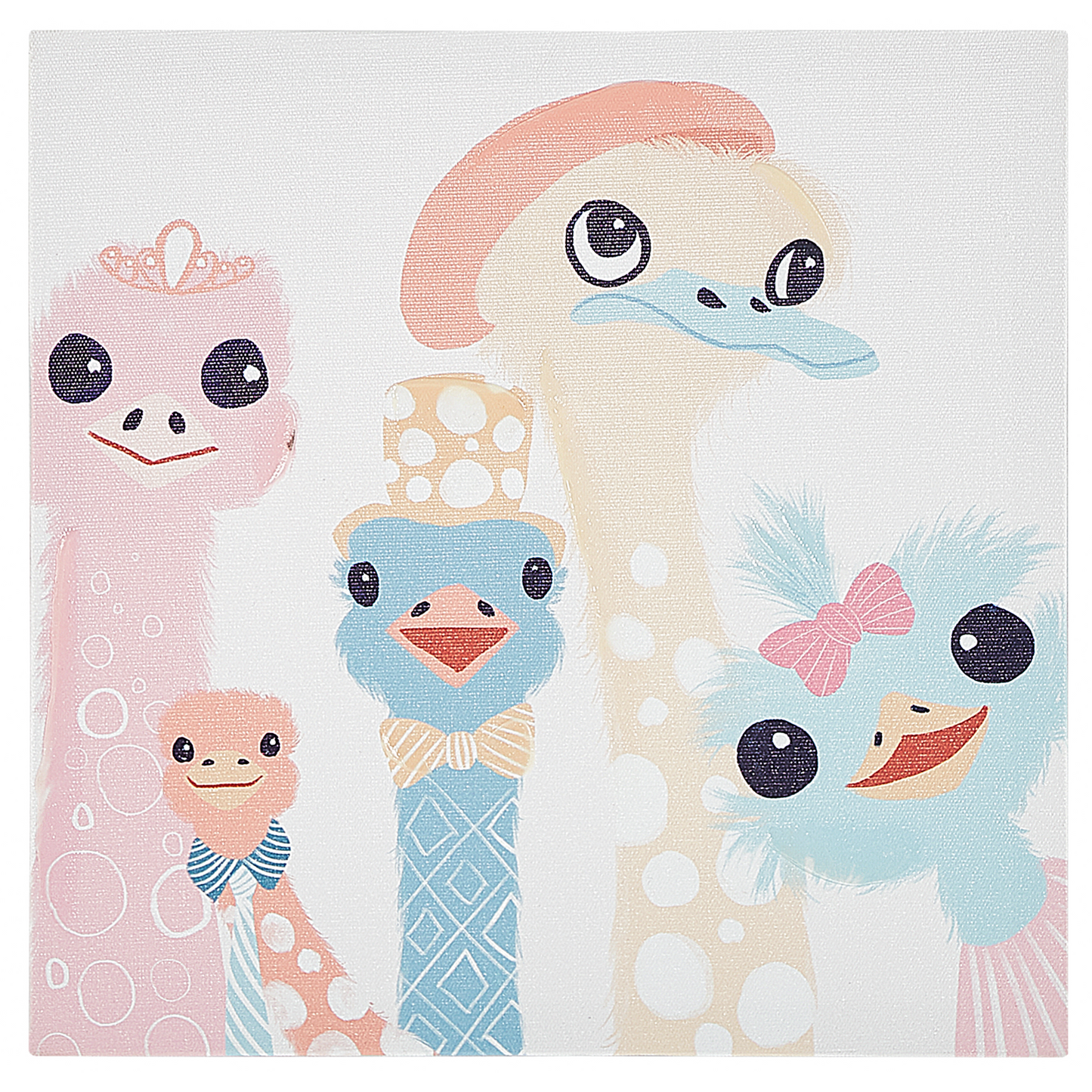 Kids Canvas Set Of 3 Multicolour 30 x 30cm Prints With Mounting Hooks