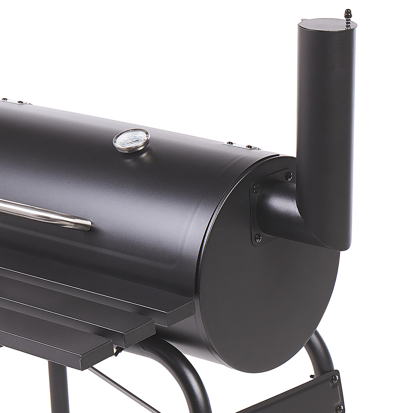 Grill Black Steel With Lid Wheeled Offset Smoker