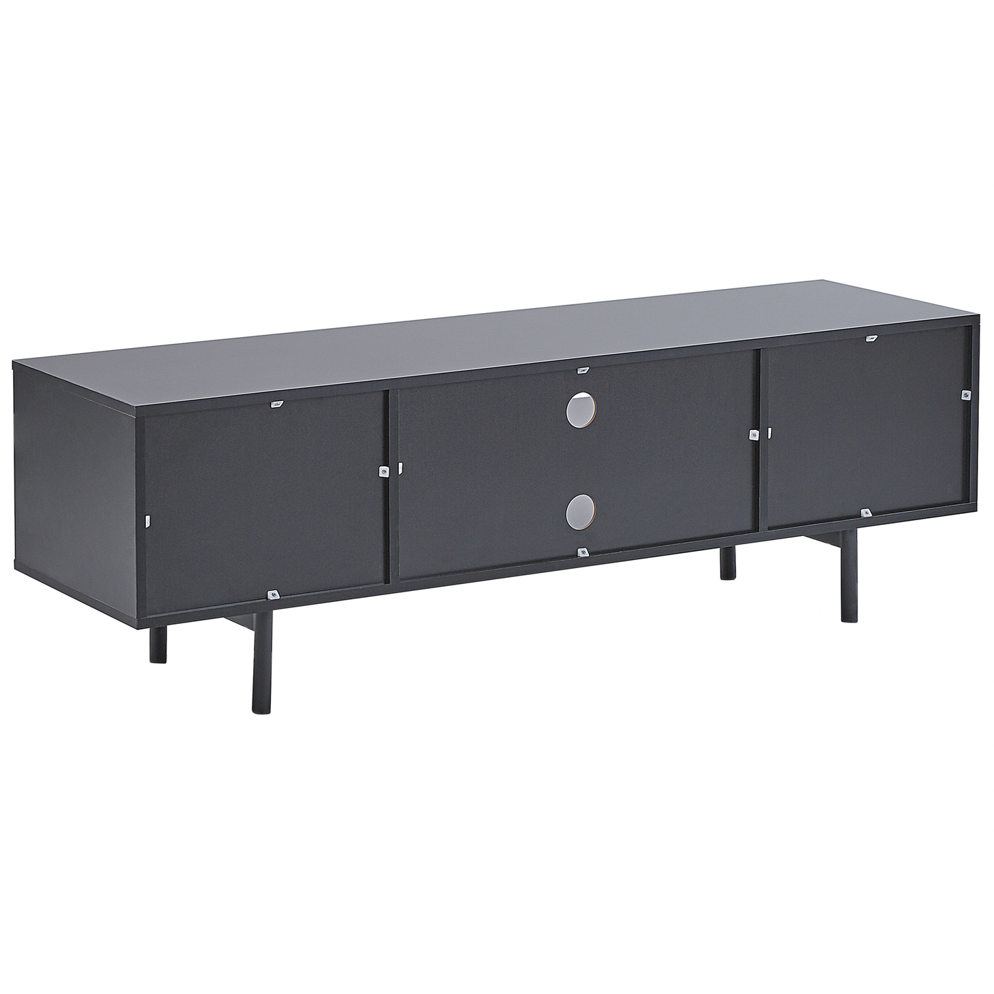 Industrial TV Stand 60 Inch Light Brown Black With 2 Doors