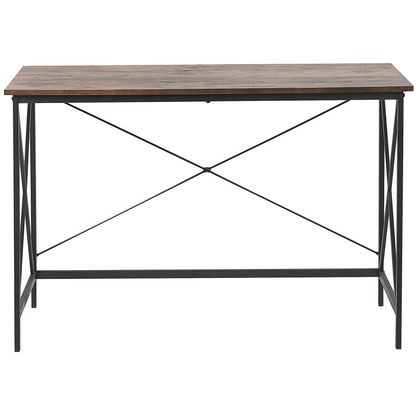 YourBrand Industrial Home Office Desk 115X60 Cm Dark Brown MDF Top With Black Metal Legs