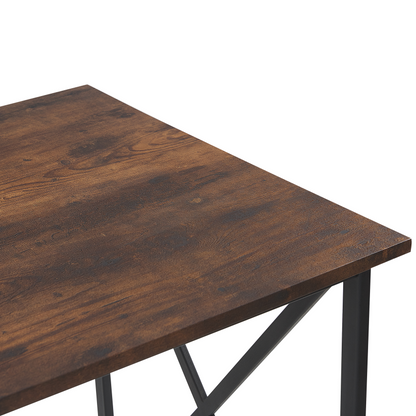 YourBrand Industrial Home Office Desk 115X60 Cm Dark Brown MDF Top With Black Metal Legs