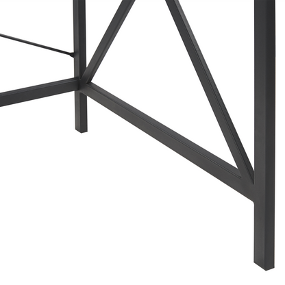 YourBrand Industrial Home Office Desk 115X60 Cm Dark Brown MDF Top With Black Metal Legs