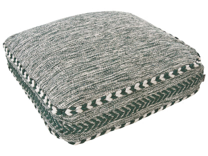 Floor Cushion Green White Cotton 60 x 60 x 12cm Geometric