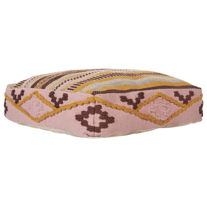 Multicolor Cotton Floor Cushion 60 x 60 Geometric Boho Pouffe