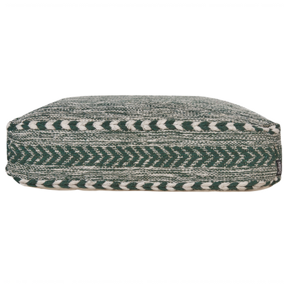 Floor Cushion Green White Cotton 60 x 60 x 12cm Geometric