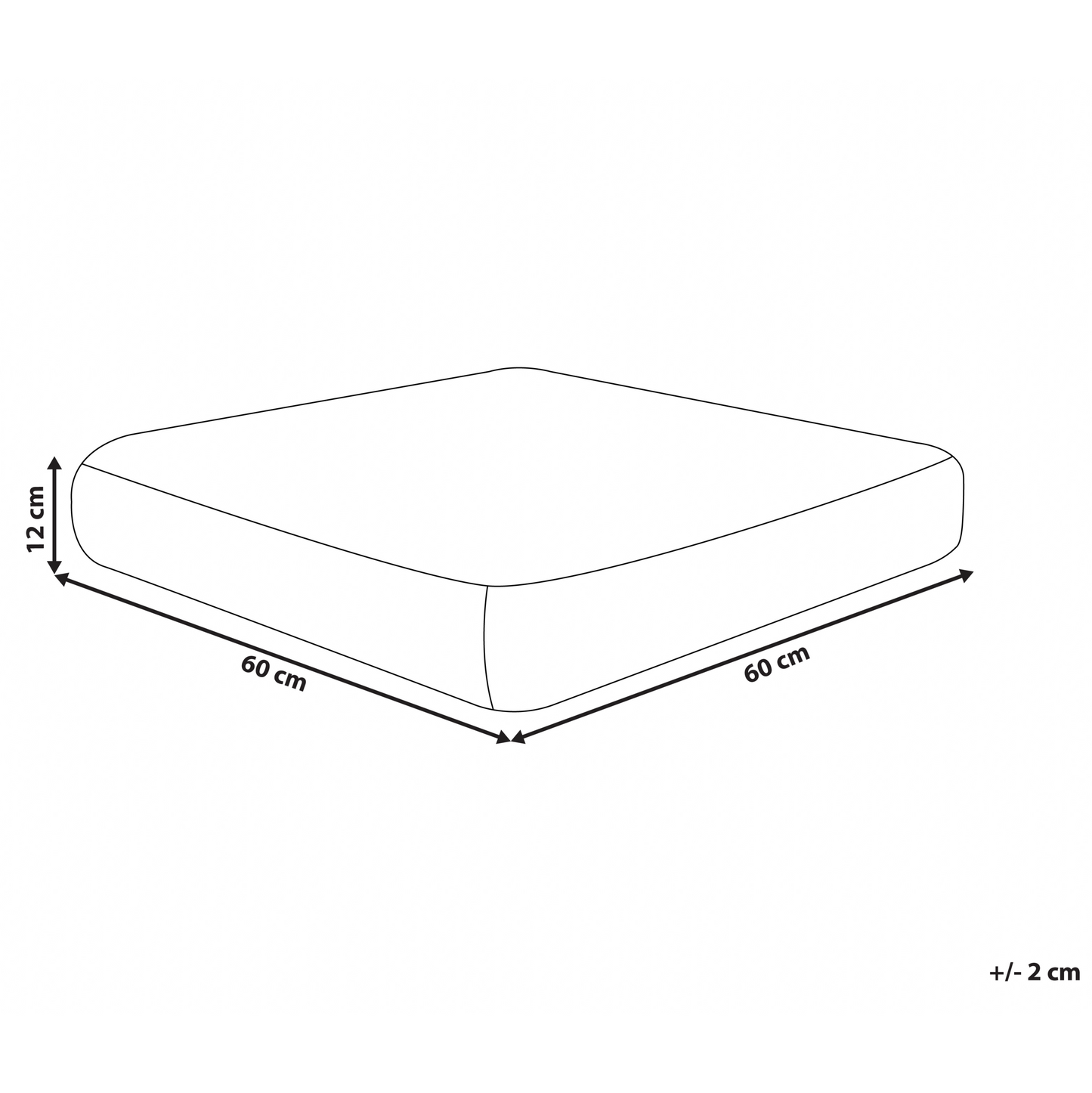 Floor Cushion Green White Cotton 60 x 60 x 12cm Geometric