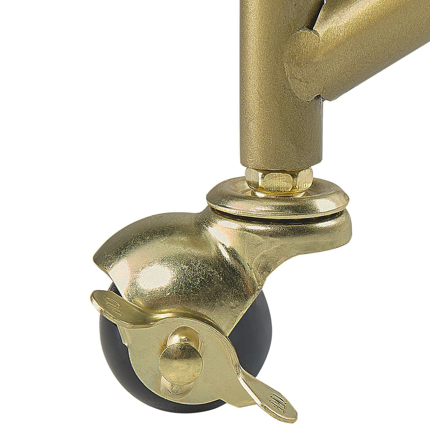 Kitchen Trolley Gold Metal Glass 50 x 34cm Open Storage Wheels