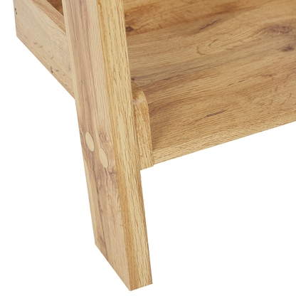 Five Tier Ladder Bookcase Light Brown Wood