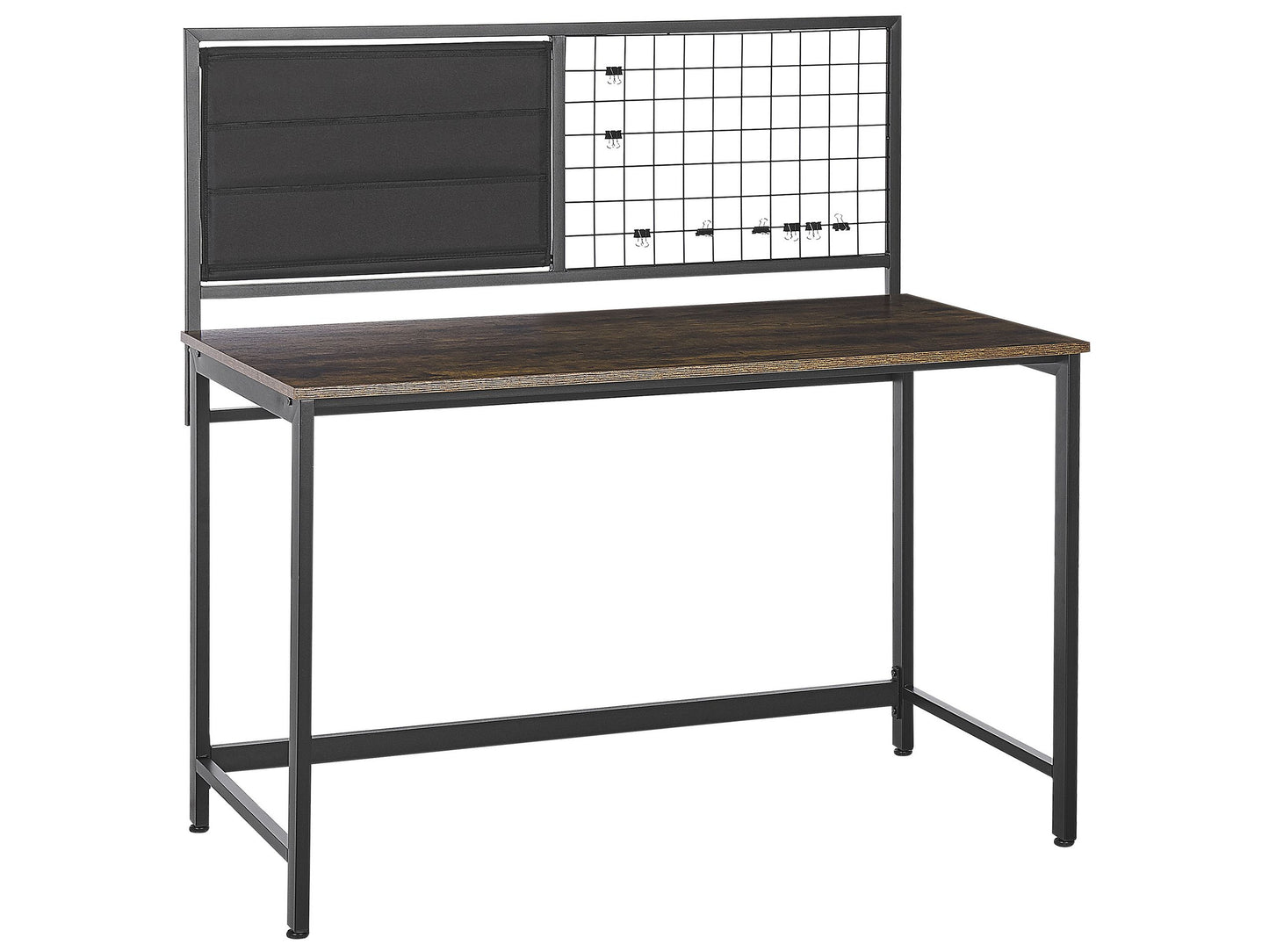 Desk Black With Dark Wood Top And Memo Board 60 x 118cm For Modern Home Office