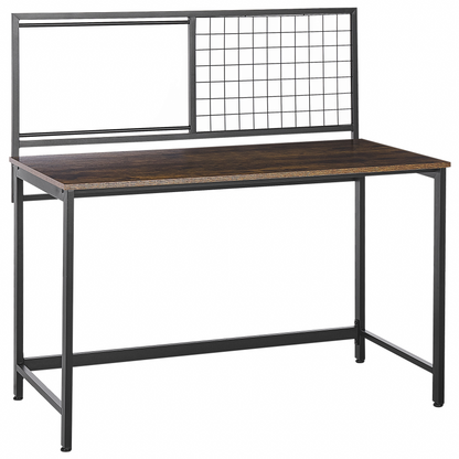 Desk Black With Dark Wood Top And Memo Board 60 x 118cm For Modern Home Office