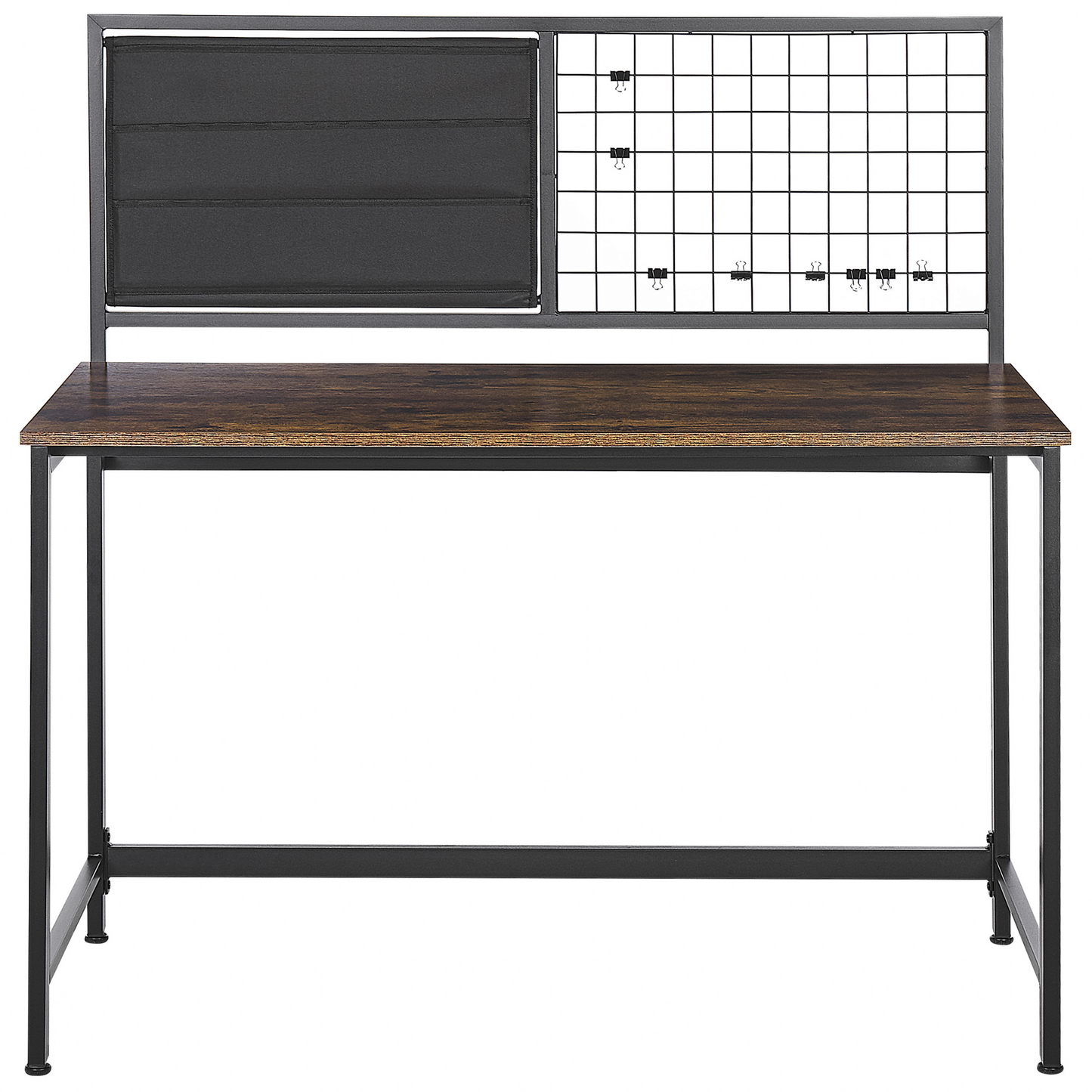 Desk Black With Dark Wood Top And Memo Board 60 x 118cm For Modern Home Office