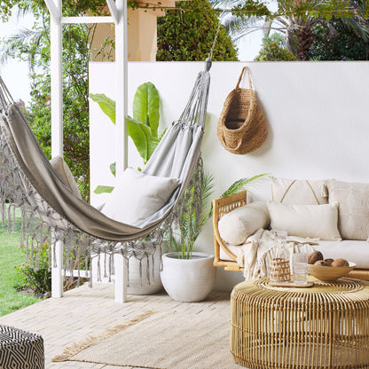 Hammock Light Grey Cotton Polyester Swing Seat
