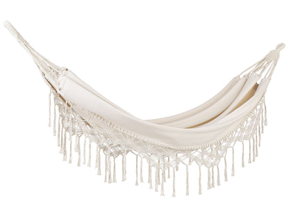 Garden Hammock Beige Cotton Polyester Swing Seat Boho Style