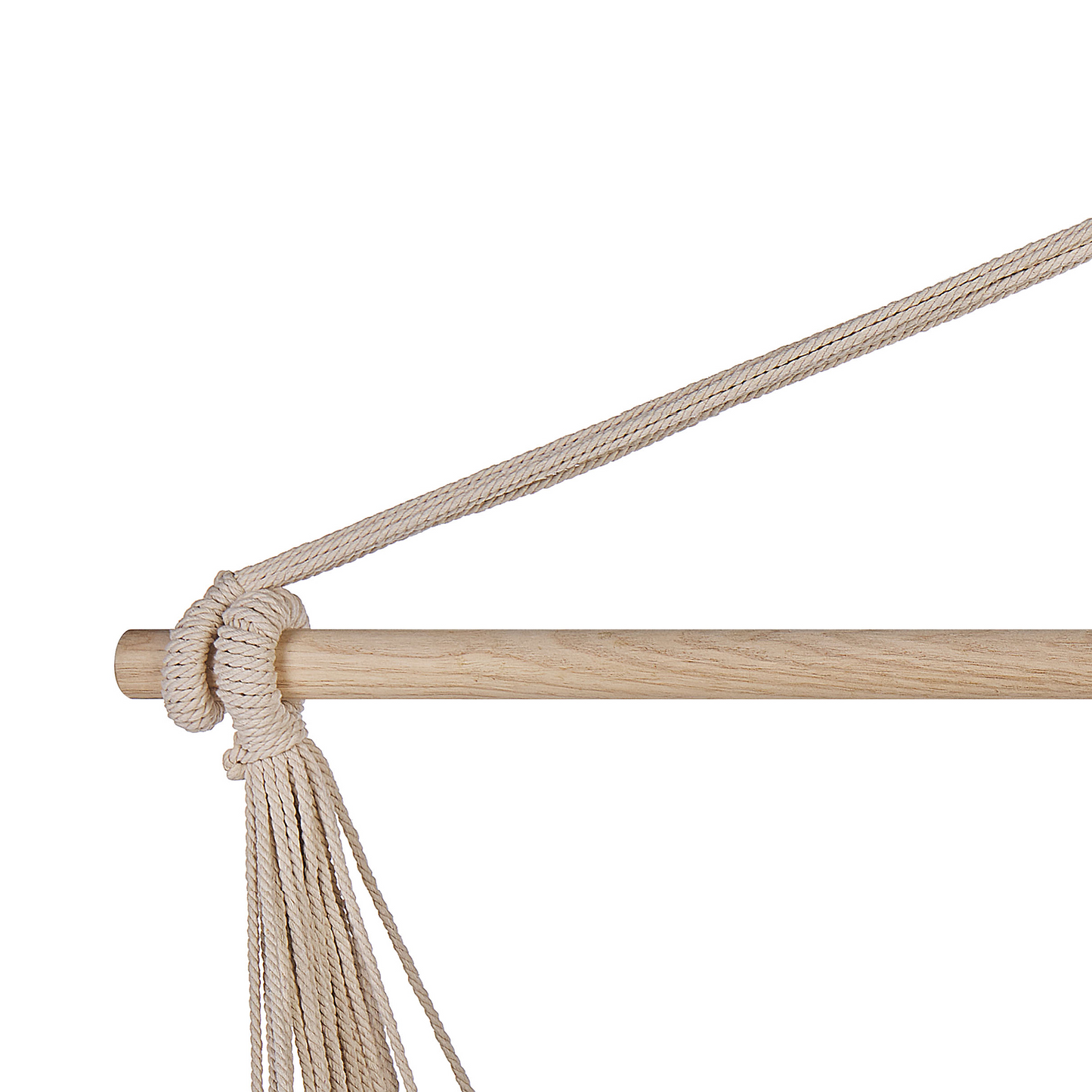 Hanging Hammock Chair Beige Cotton Polyester Indoor Outdoor