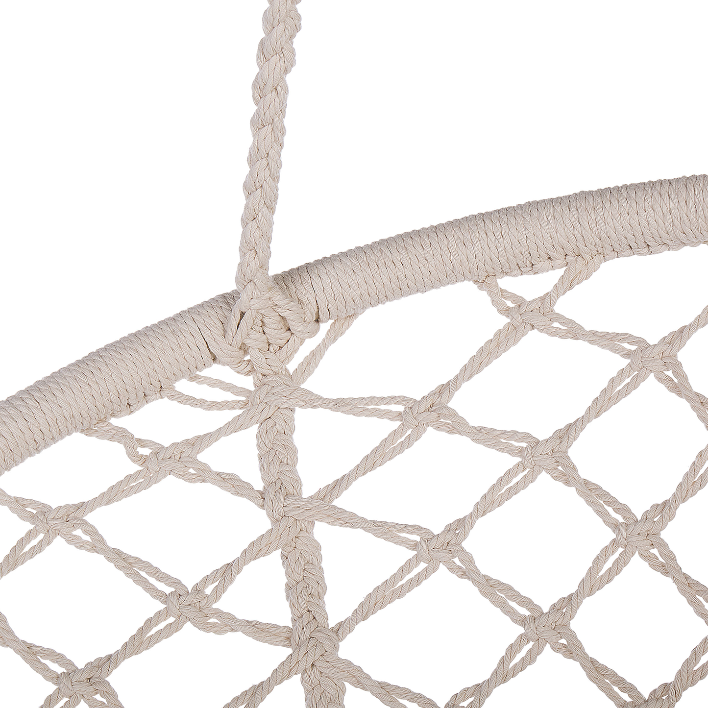 Hanging Chair White Macrame Plaited Seat Indoor Swing